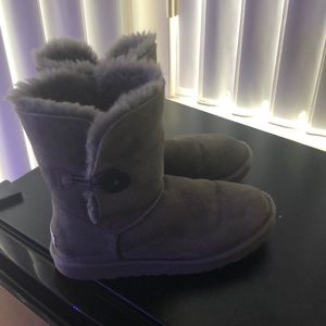 UGG Boots- Grey and Short with button detail!